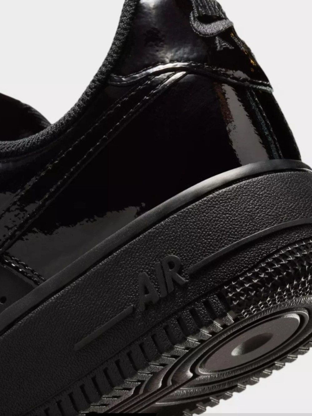 Nike Air Force 1 07' Low Patent Leather Sneaker - Black - Picture 3 of 7
